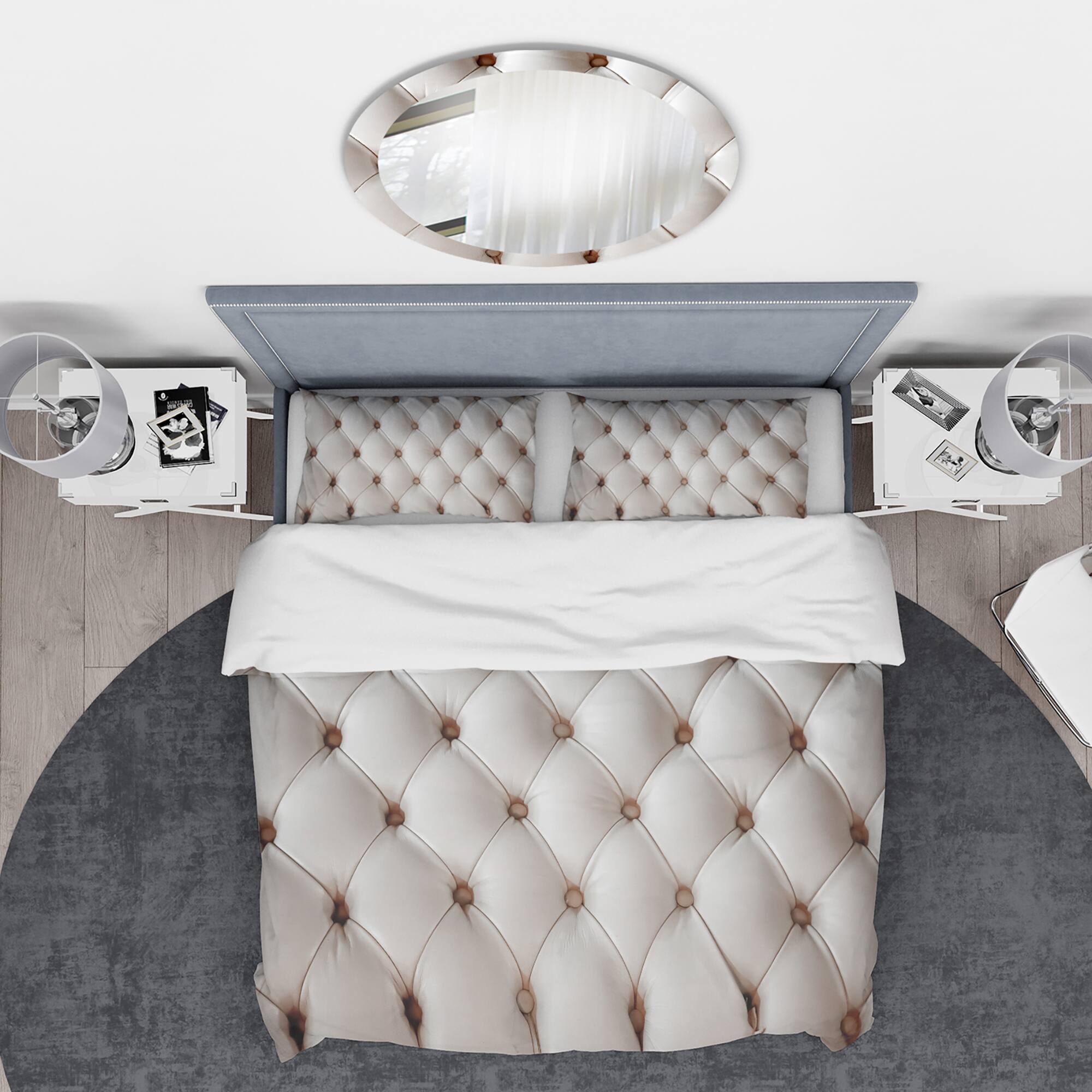 Designart 'Diamond Shaped Leather Couch' Modern & Contemporary Bedding Set